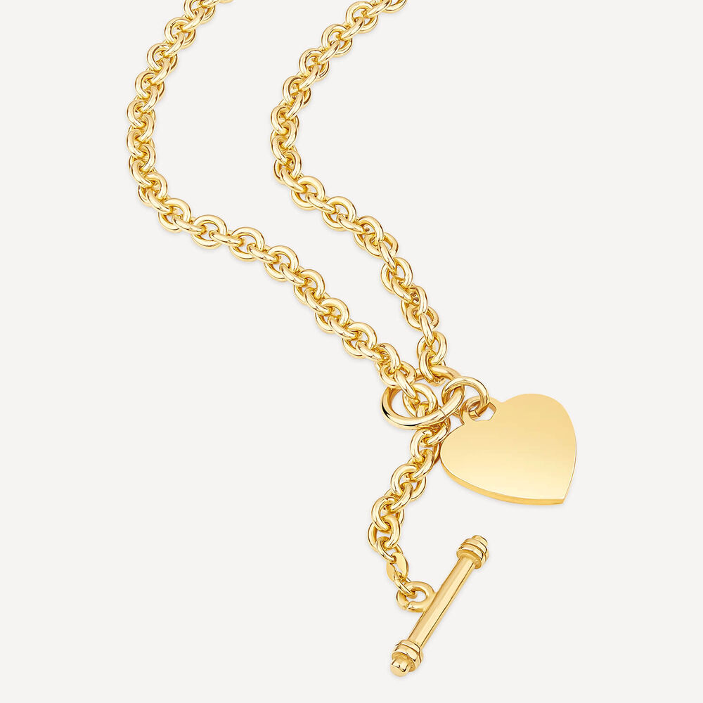Yellow Gold Plated Sterling Silver Heart Belch Necklet image number 2