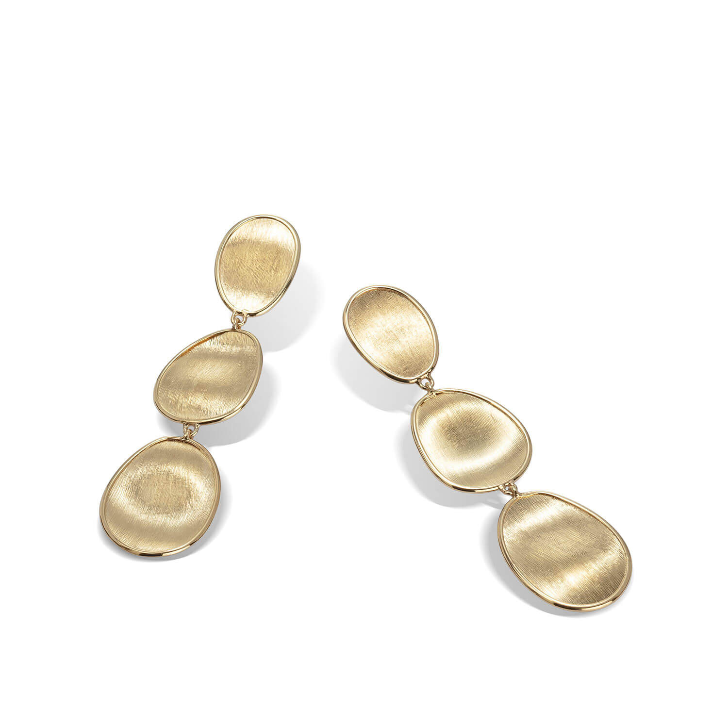 Marco Bicego Lunaria 18ct Gold Triple Drop Earrings at Fraser Hart