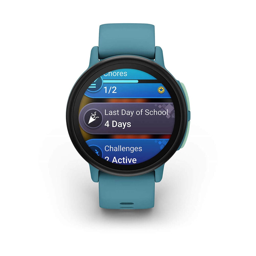 Garmin Bounce 2 43mm AMOLED Turquoise Silicone Strap Watch image number 1