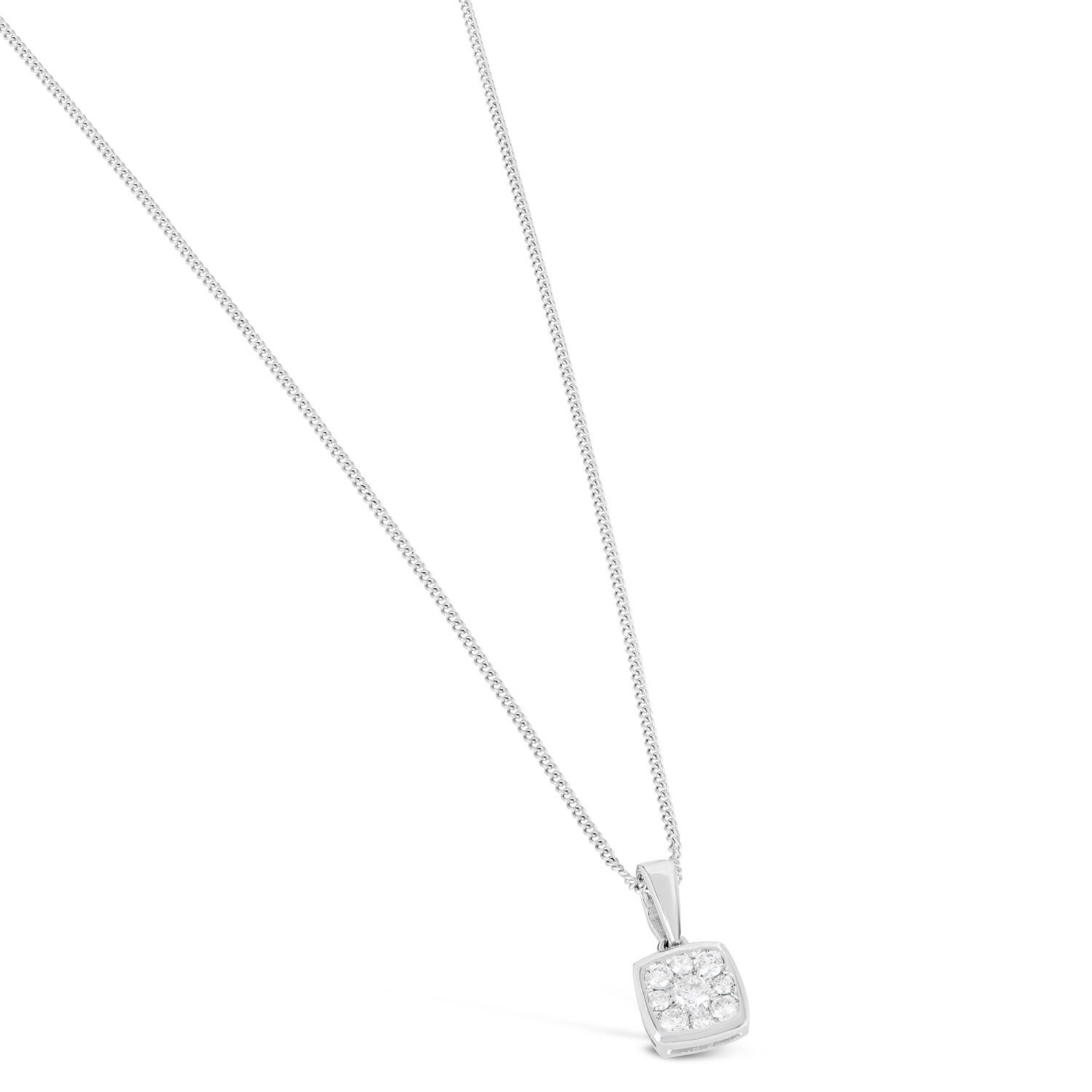 Square diamond clearance pendant necklace
