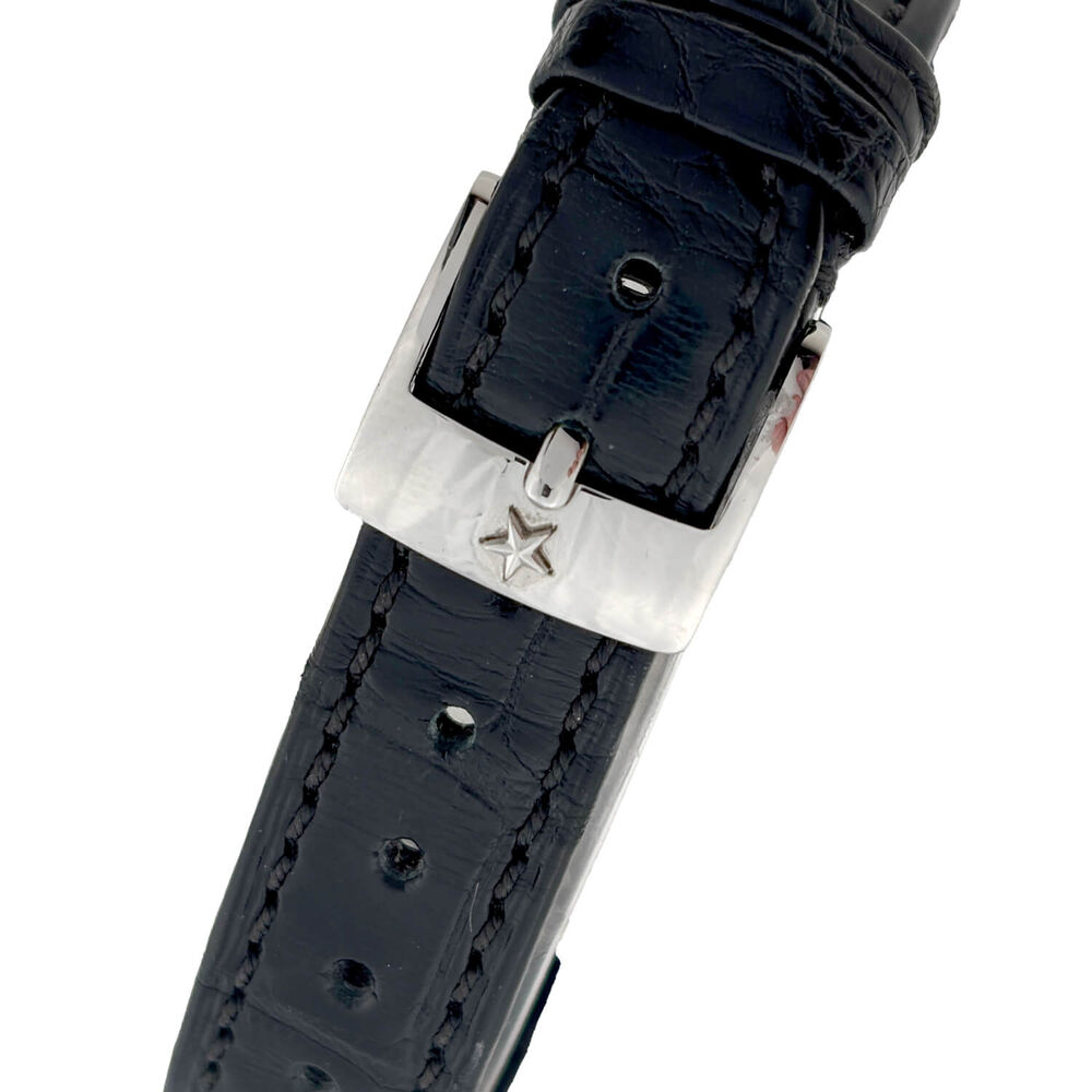 Pre-Owned Zenith Elite Moonphase 33mm Silver Dial Black Leather Strap Watch image number 2