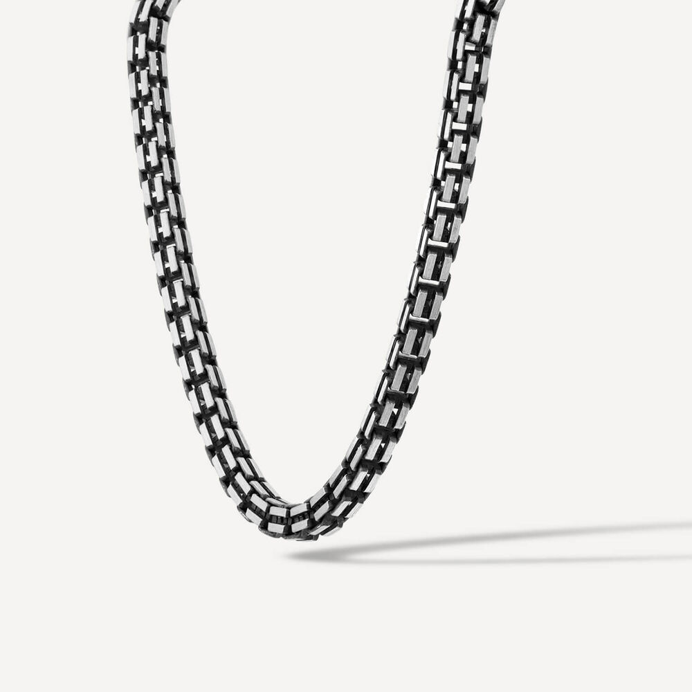 Sterling Silver Oxidised Box 20" Necklet