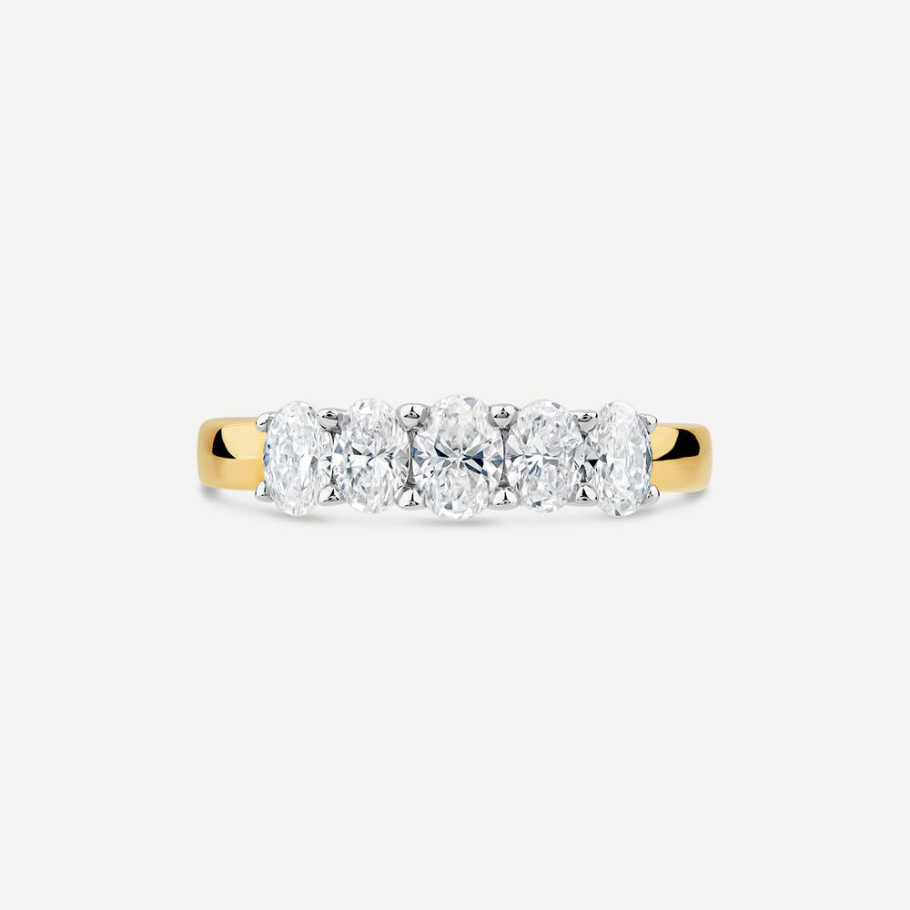 Born 18ct Yellow Gold 5 Stone 1ct Lab Grown Diamond Ring image number 1