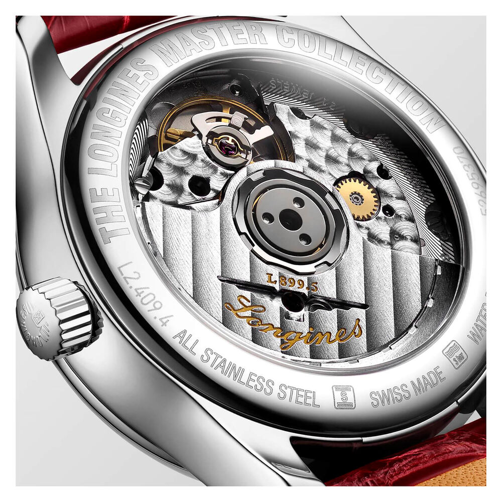 Longines Master Collection Collection Moonphase 34MM Mop Dial Steel Case Red Watch image number 2