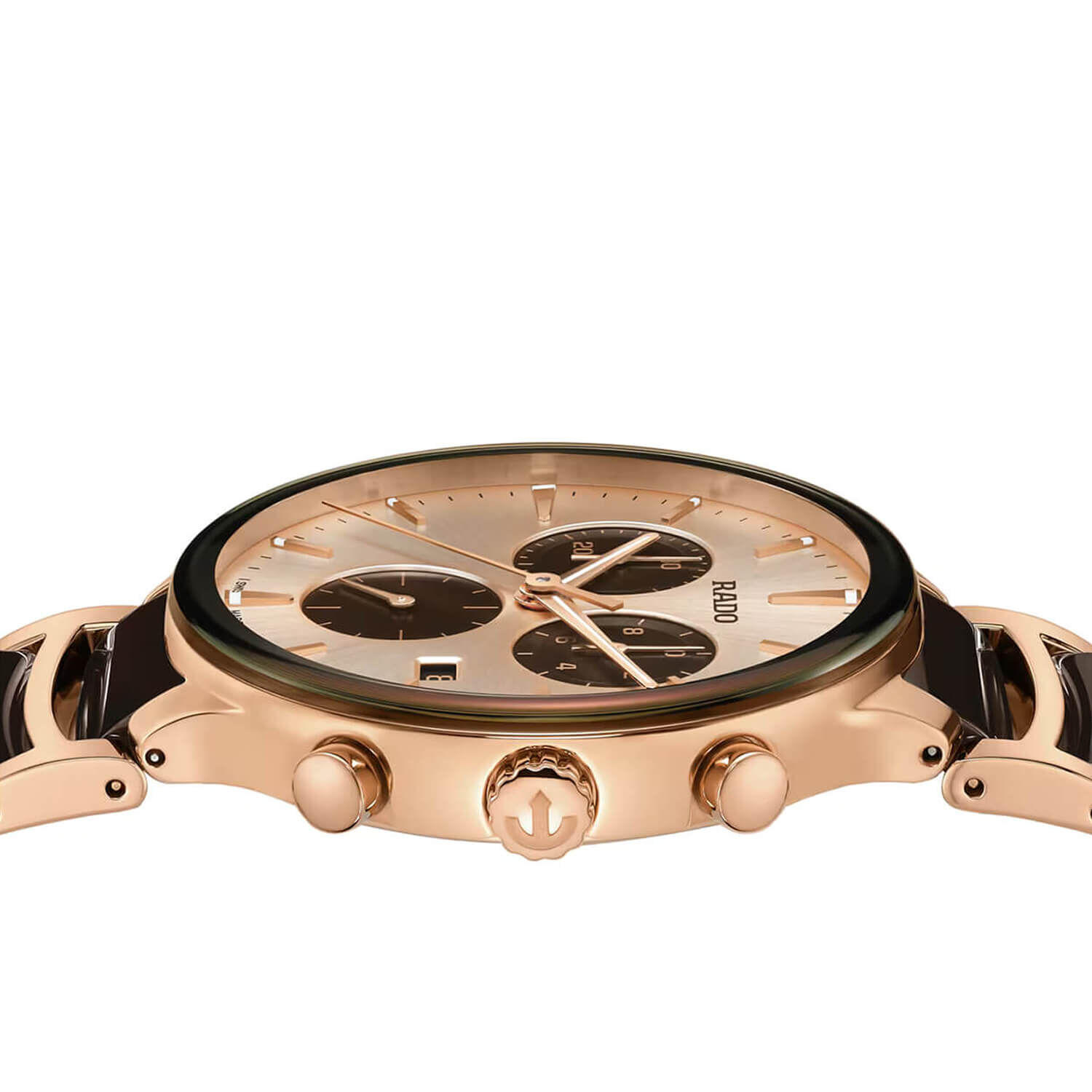Rado Centrix Chronograph 41mm Rose Gold Dial Bracelet Watch
