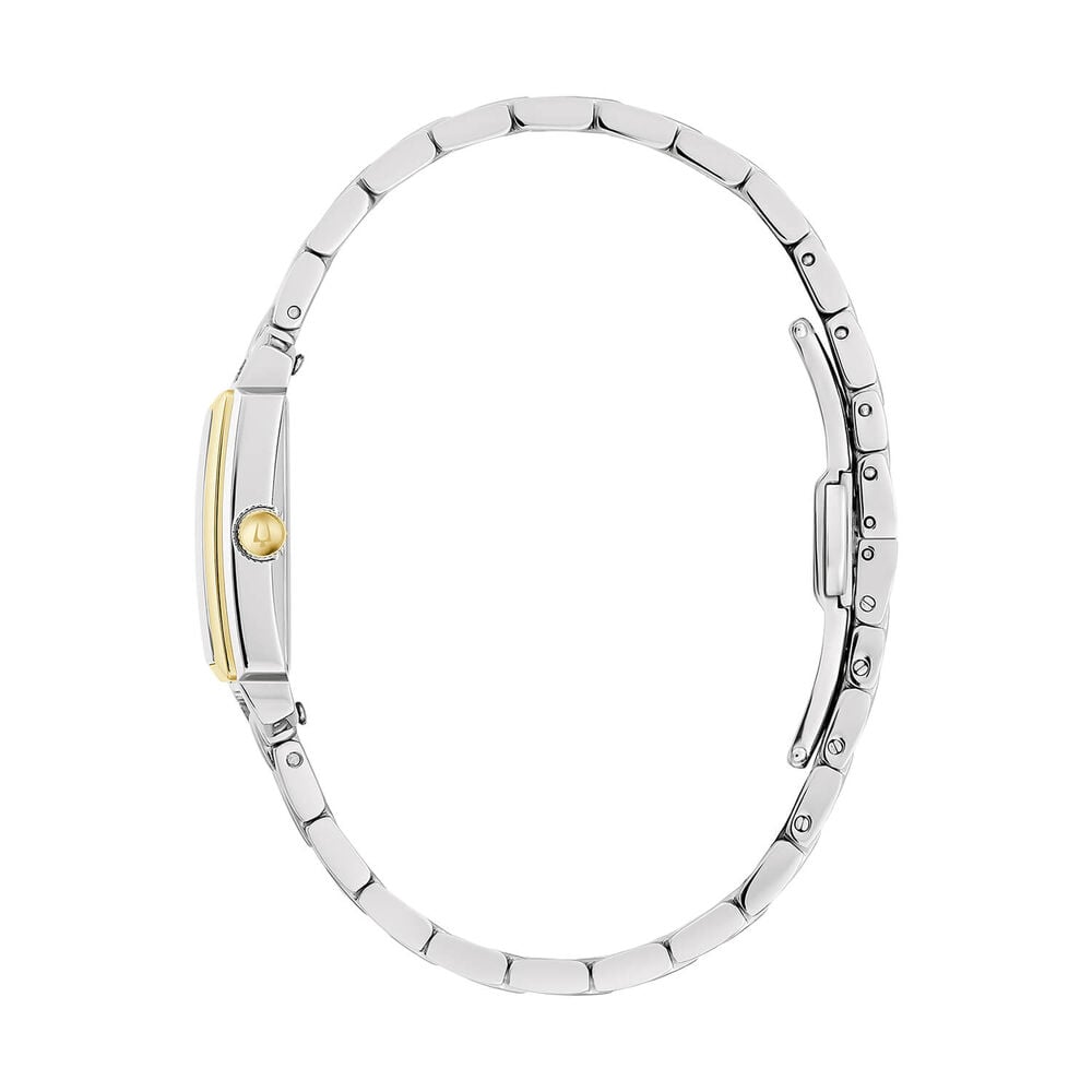 Bulova Sutton 21x33mm Mother of Pearl Dial Diamond Dots Two Tone Steel Bracelet Watch image number 2