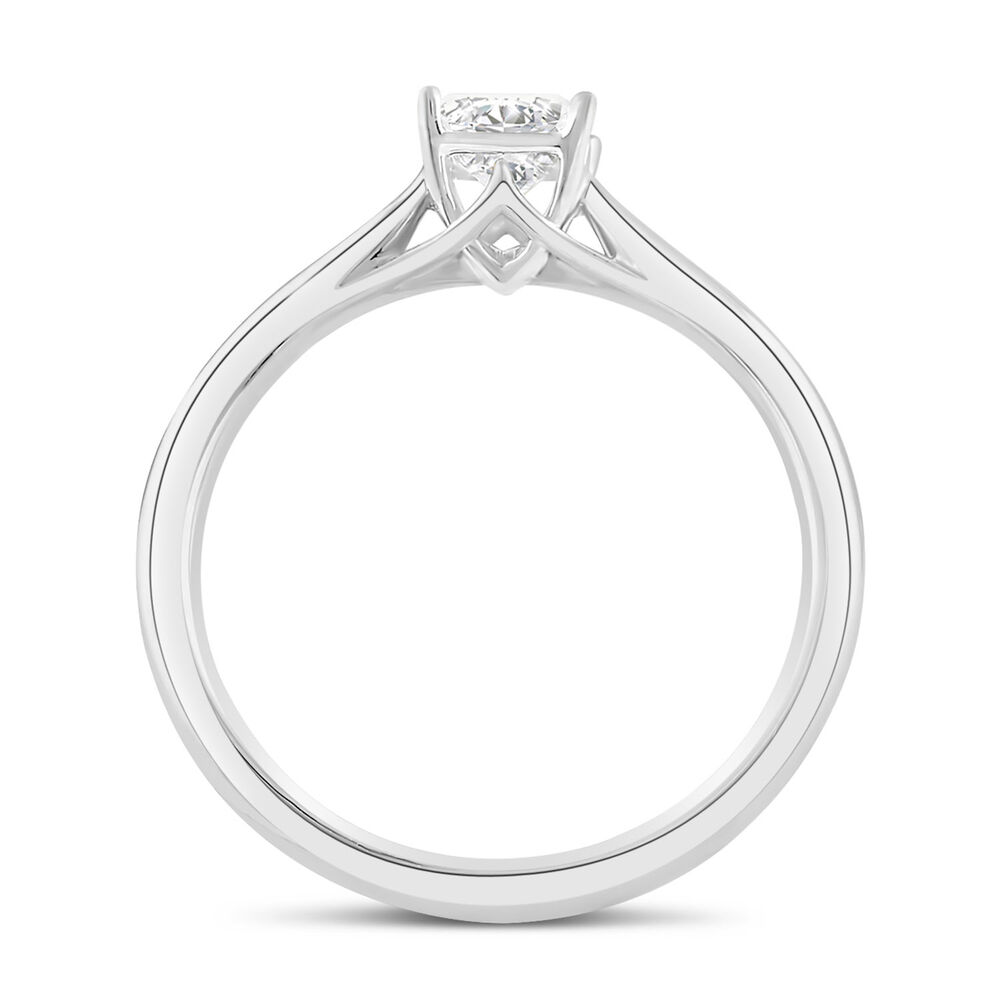 18ct White Gold 0.50ct Princess Diamond Orchid Setting Ring image number 5
