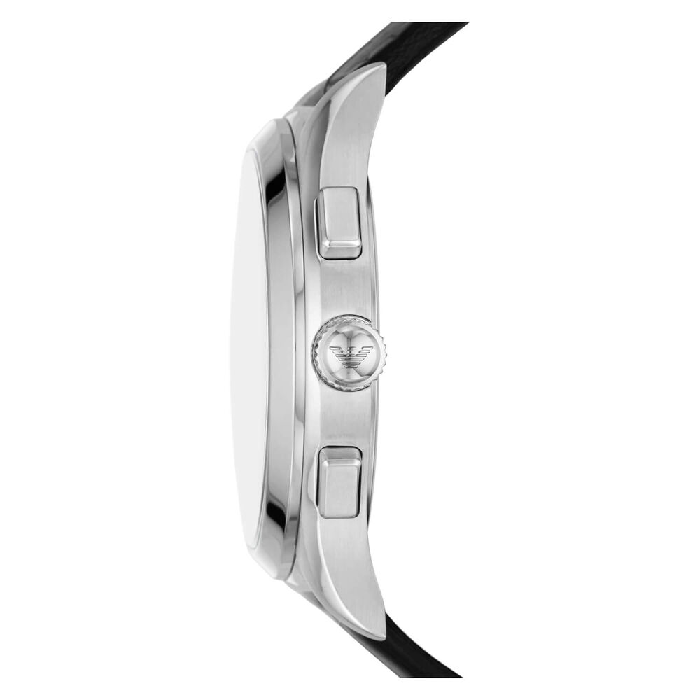 Emporio Armani Paolo 42mm Black Chronograph Dial Black Strap Watch image number 3
