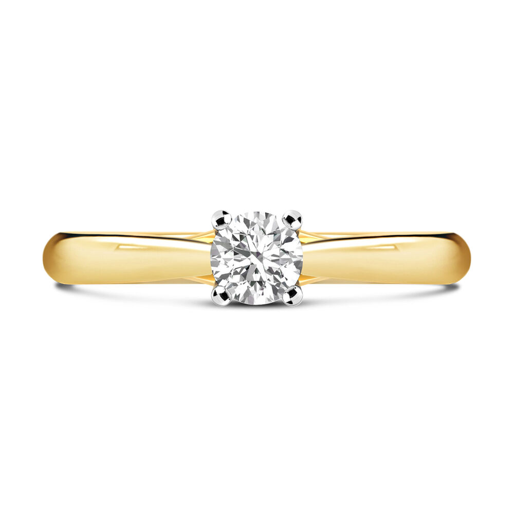 18ct Yellow Gold 0.40ct Round Diamond Orchid Setting Ring