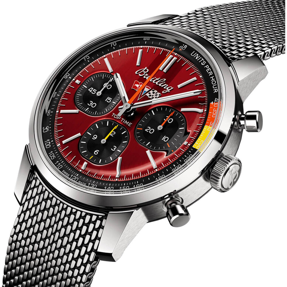 Breitling Top Time B01 41mm Chronograph Corvette Red Dial Bracelet Watch image number 1