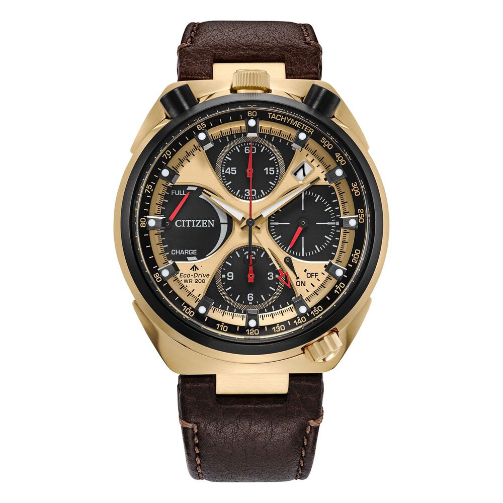 Citizen Limited Edition Bull Head 45mm Chronograph Perpetual Calendar Rose Gold Case Strap Watch image number 0
