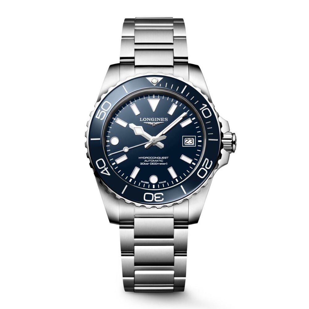 Longines HydroConquest 39mm Blue Dial & Bezel Steel Bracelet Watch