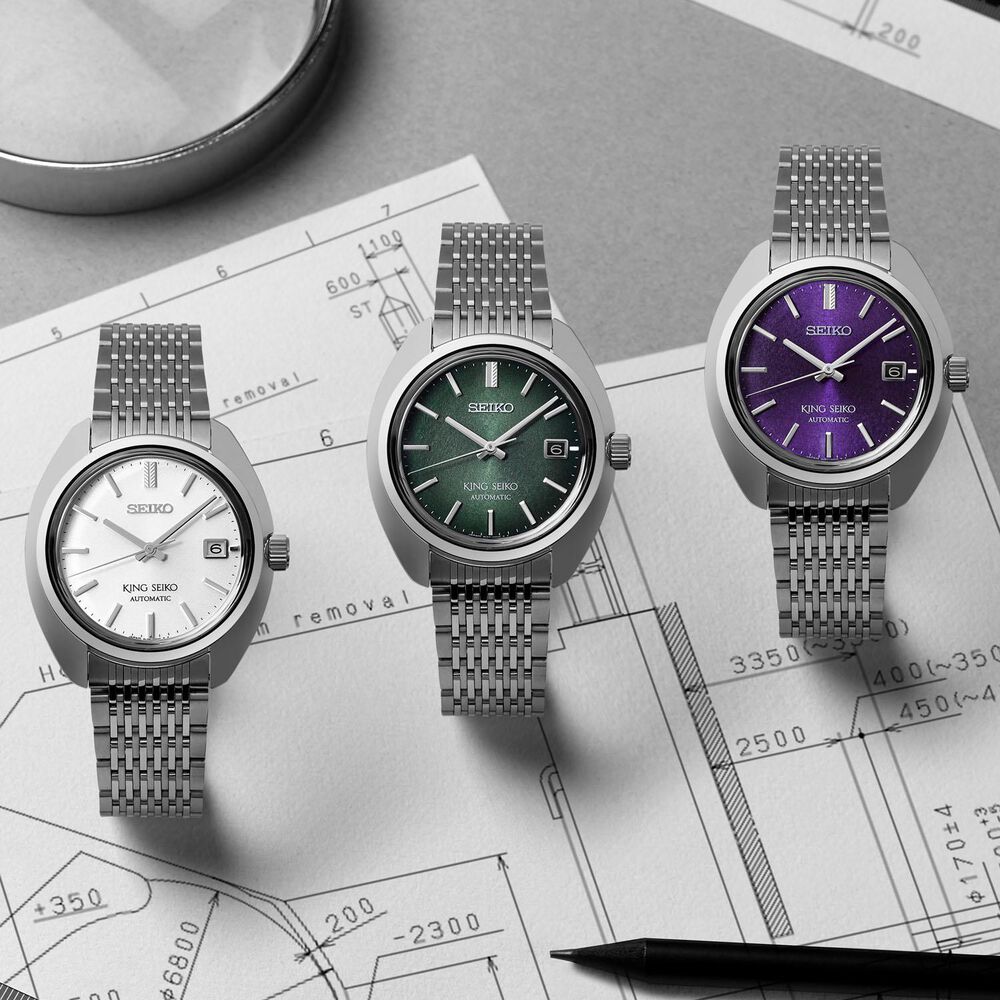 King Seiko &lsquo;Edo Purple&rsquo; 6L 1969 Re-Interpretation 39.4mm Stainless Steel Bracelet Watch image number 5