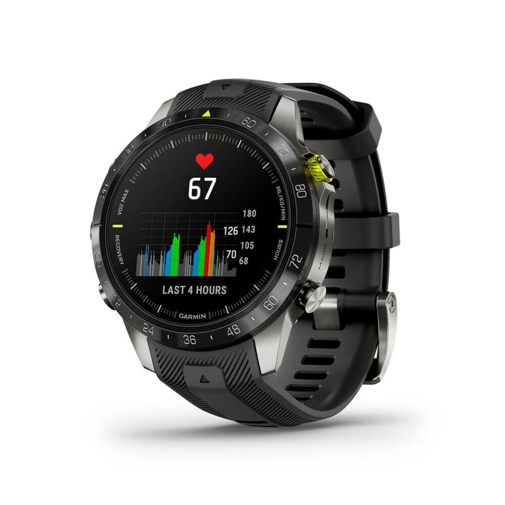Garmin MARQ® Athlete (Gen 2) 46mm Titanium Case Black Bezel Rubber Strap Watch image number 3