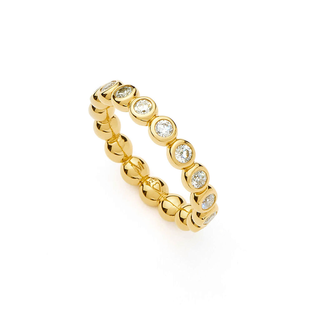 Missoma 18ct Gold Vermeil Silver Cubic Zirconia Tennis Eternity Stacking Ring (UK Size P)