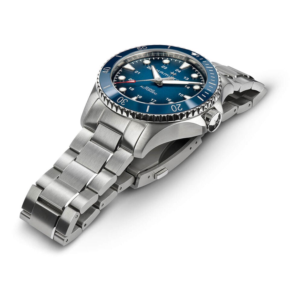 Hamilton Khaki Navy Scuba 43mm Blue Dial Blue Bezel Steel Case Bracelet Watch