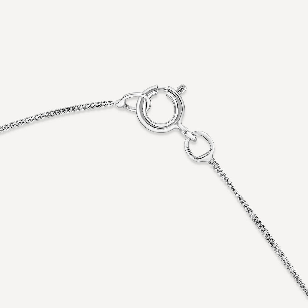 9ct White Gold Blue Topaz & Pear Diamond Pendant image number 4