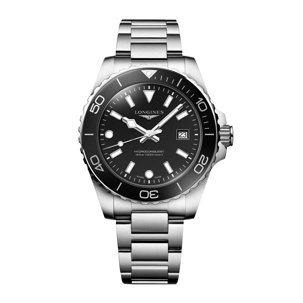 Longines HydroConquest 42mm Black Dial & Bezel Steel Bracelet Watch