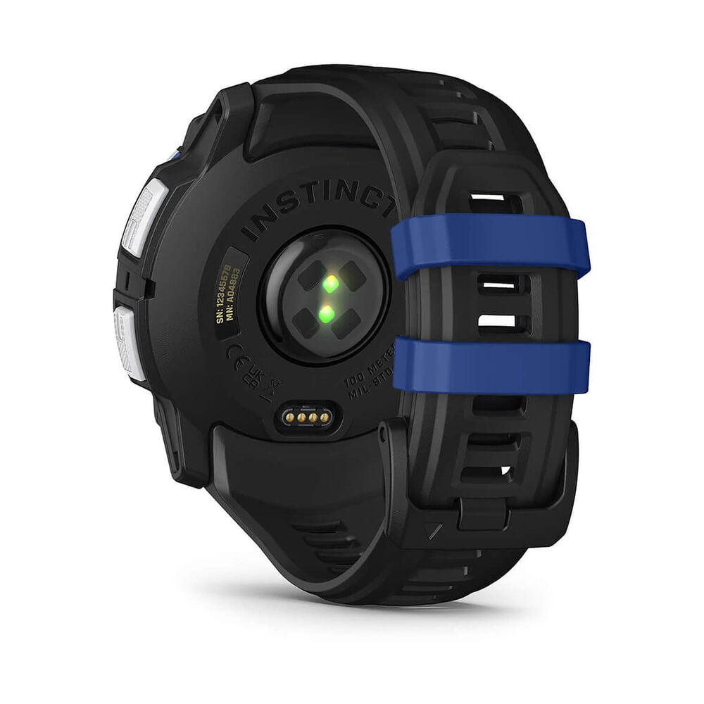 Garmin Instinct 3 50mm Solar Whitestone Bezel Bolt Blue & Whitestone Silicone Strap Watch image number 5