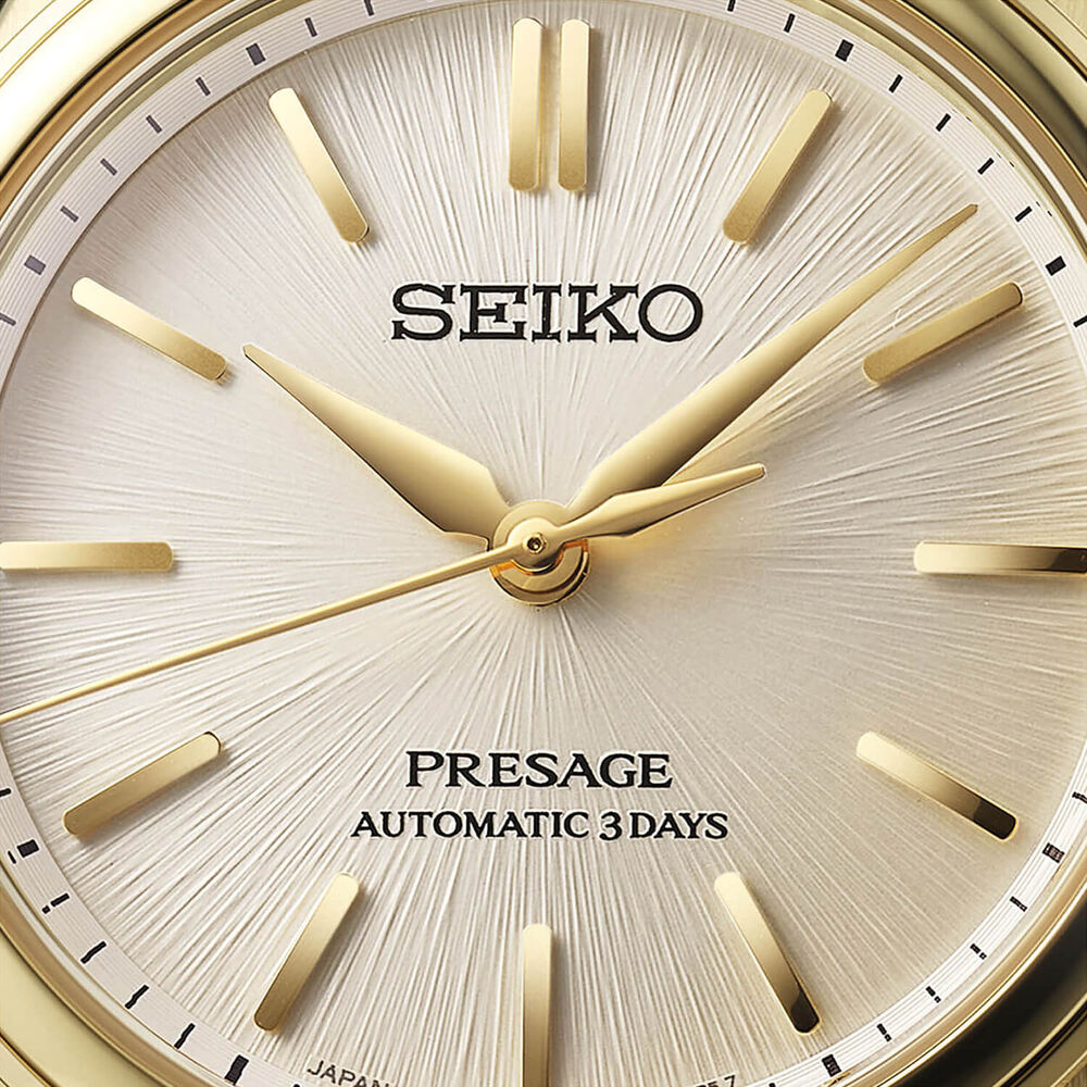Seiko Presage Classic Series 'Shiro-iro' 36mm Gold Dial Steel Bracelet Watch