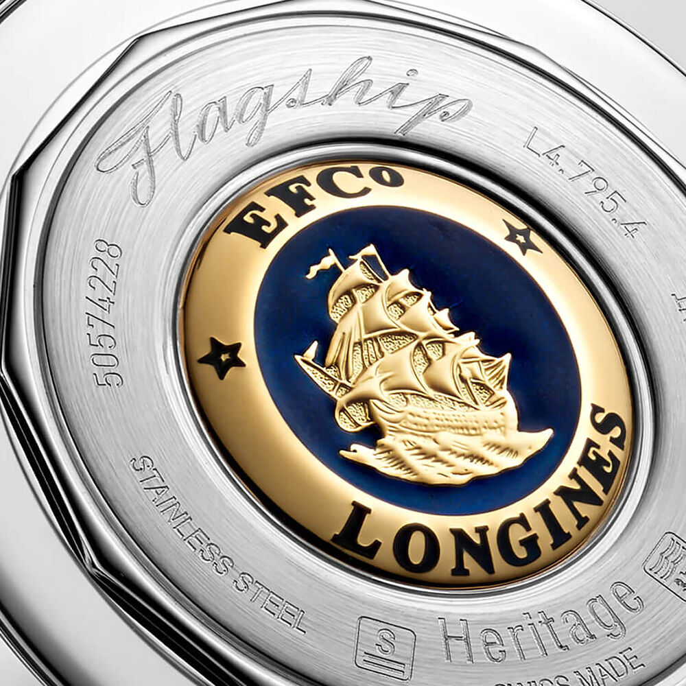 Longines Heritage Flagship Automatic 38mm White Dial Brown Strap Watch image number 3