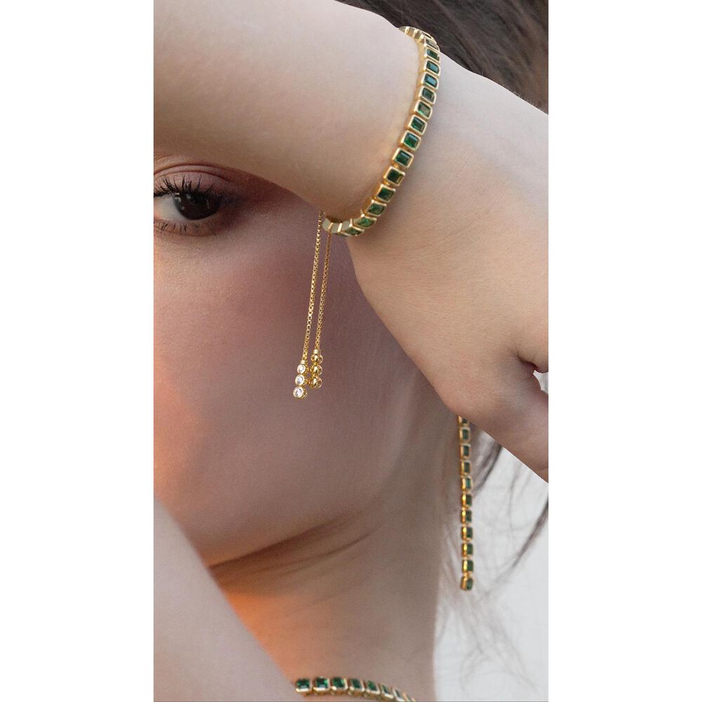 CARAT* London Cassidy Emerald Yellow Gold Vermeil Adjustable Bracelet image number 5