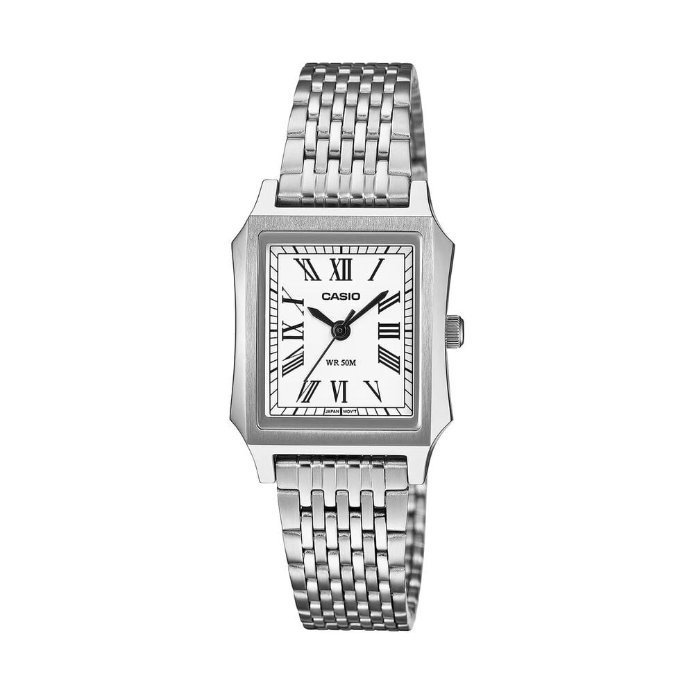 Casio Vintage 32x23.5mm White Dial Steel Bracelet Watch