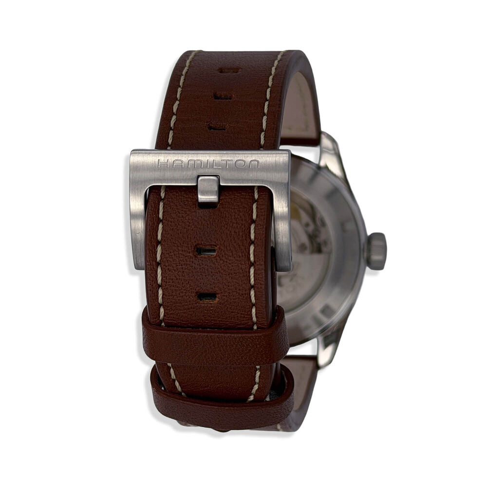 Pre-Owned Hamilton Khaki Field Expedition Auto 37mm Blue Dial Brown Strap Watch