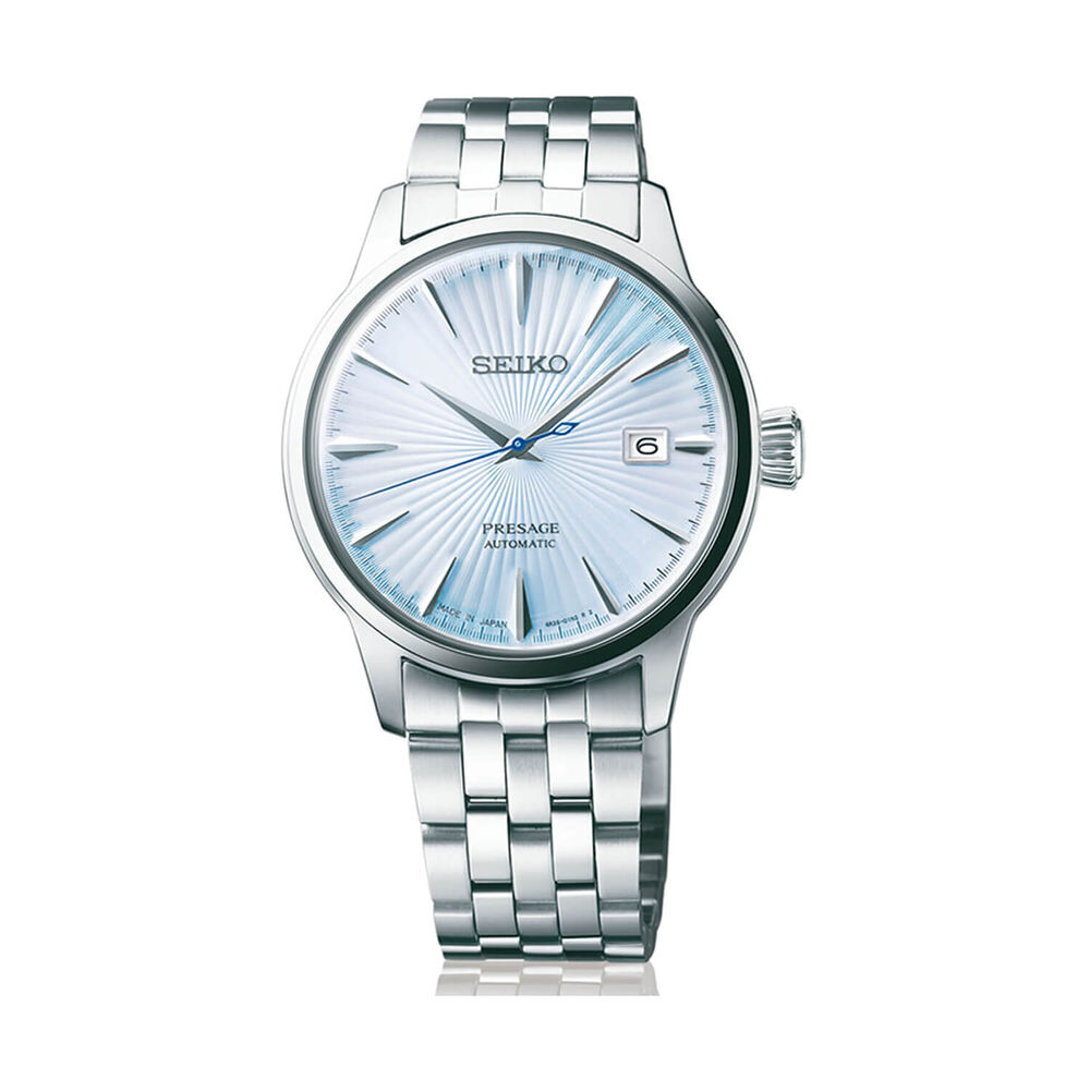 Seiko Presage Cocktail &lsquo;Skydiving&rsquo; 40.5mm Blue Dial Steel Bracelet Watch