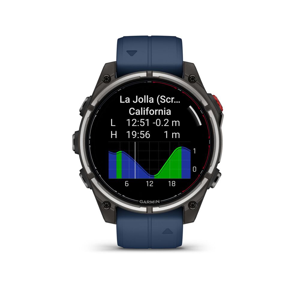 Garmin quatix 8 Pro AMOLED 47mm Marine GPS Blue Silicone Strap Watch image number 3