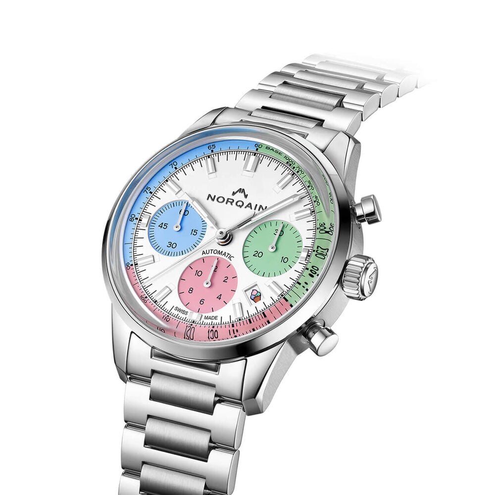 NORQAIN Freedom 60 Chronograph Enjoy Life Special Edition 40mm Dial Steel Bracelet Watch