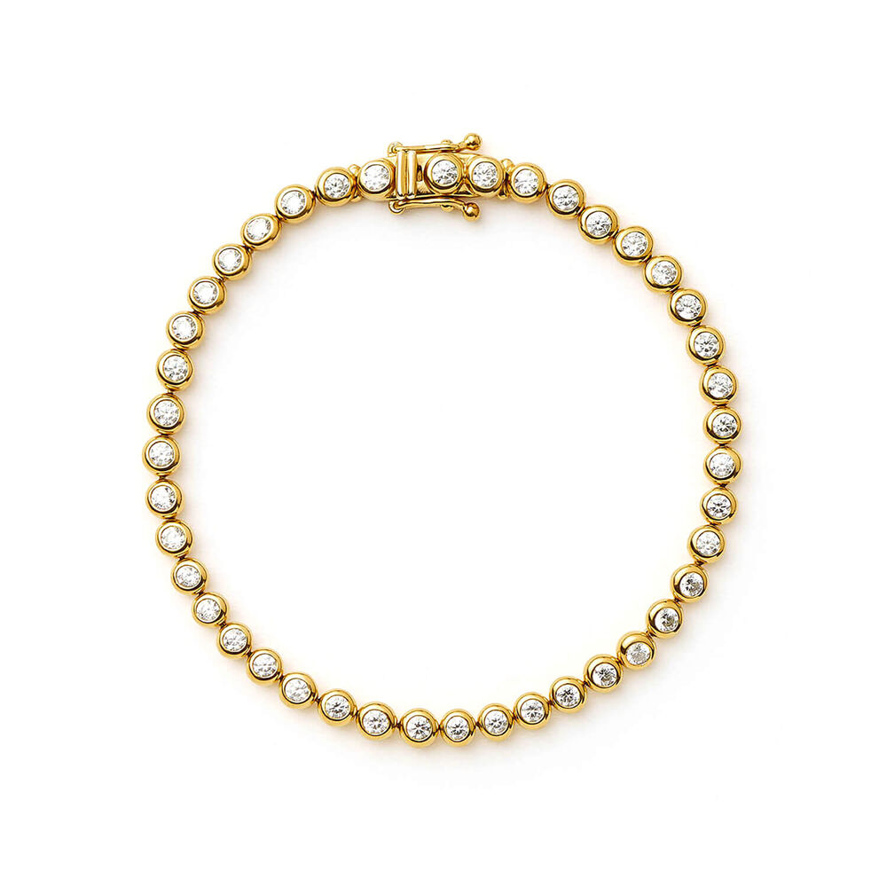 Missoma 18ct Gold Vermeil Sterling Silver Tennis Round Cubic Zirconia Bracelet