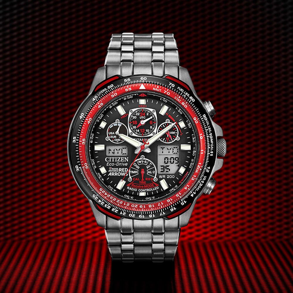 Citizen Red Arrows Skyhawk A.T Super Titanium&trade; 47mm Black Dial Bracelet Watch image number 3