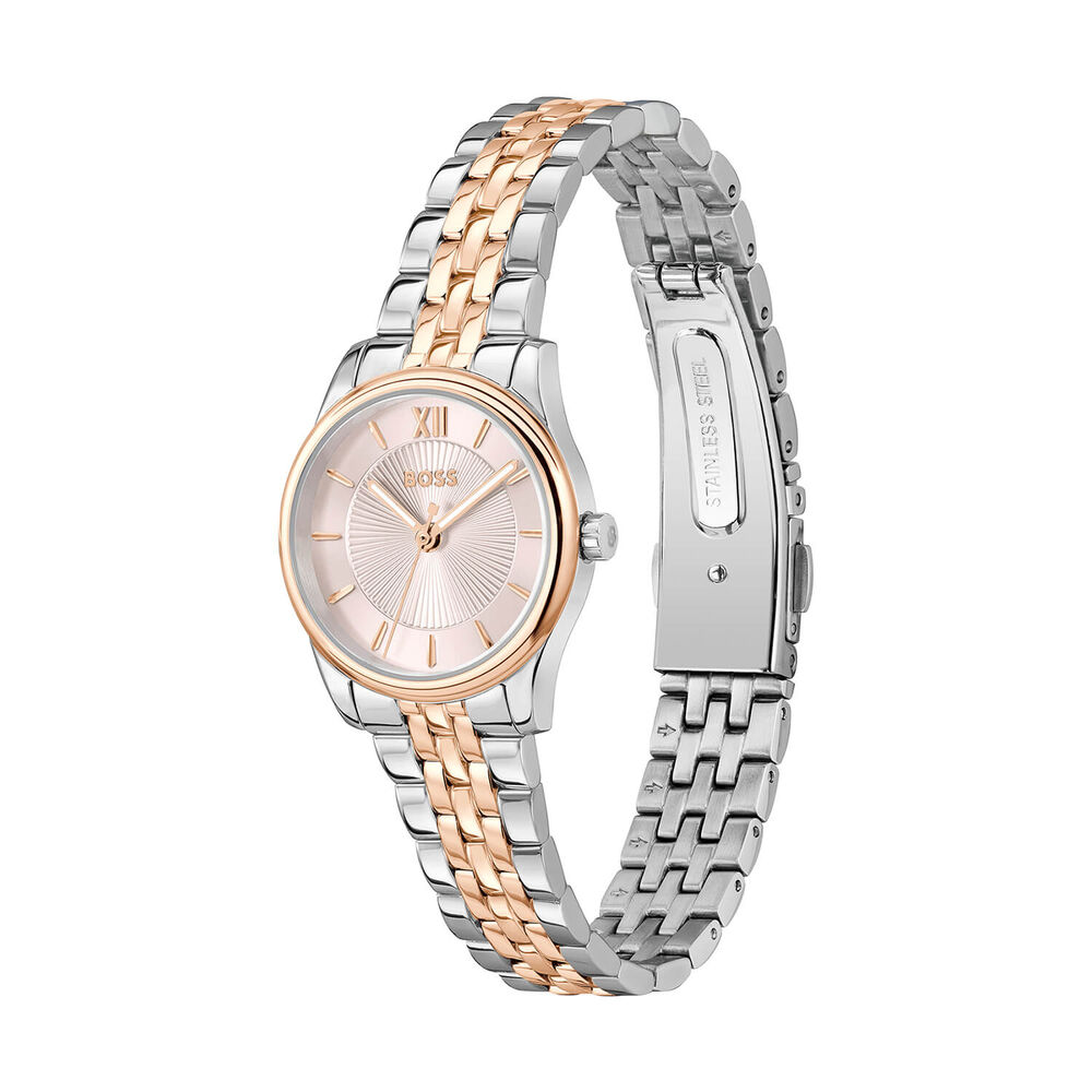 BOSS Graceful Mina 25mm Pink Dial Two Tone Stainless Steel Bracelet Watch image number 2