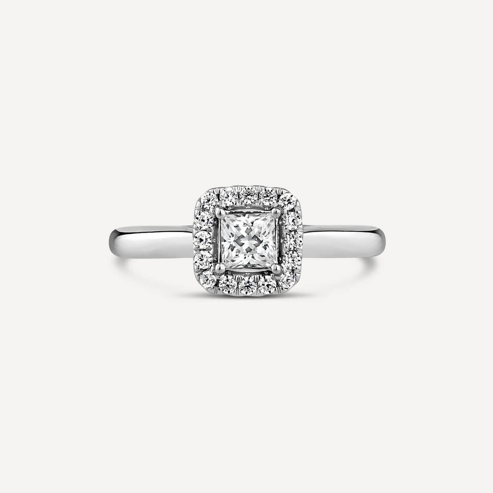 Platinum Orchid Setting Princess Halo Ring