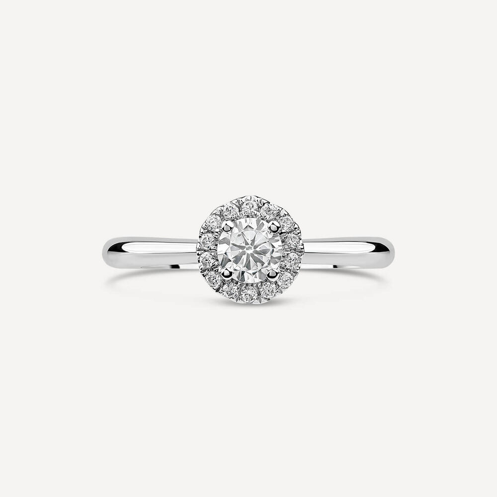 The Orchid Setting 18ct White Gold Halo 0.50ct Round Diamond Ring image number 1