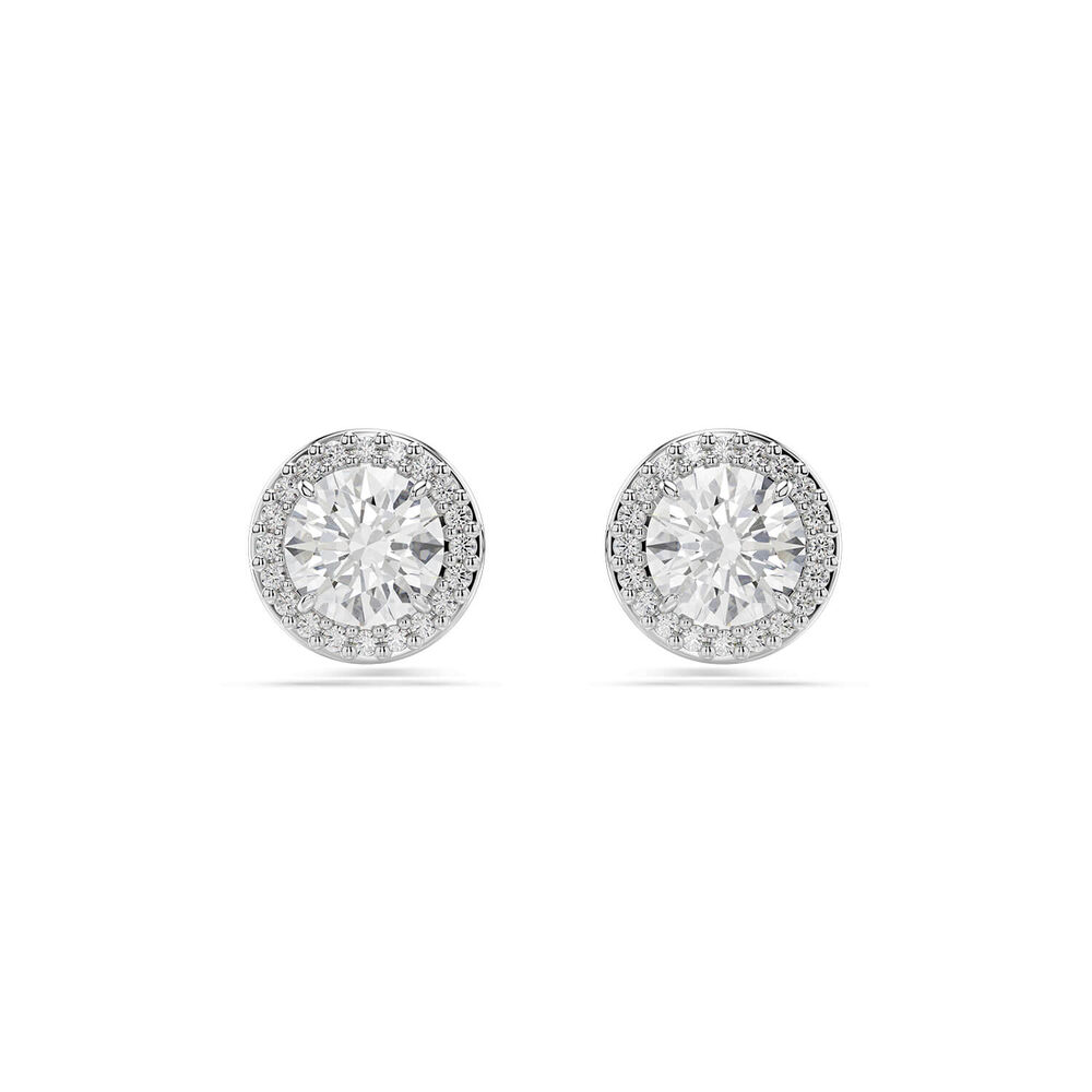 Swarovski Una Angelic Cubic Zirconia Rhodium Plated Stud Earrings