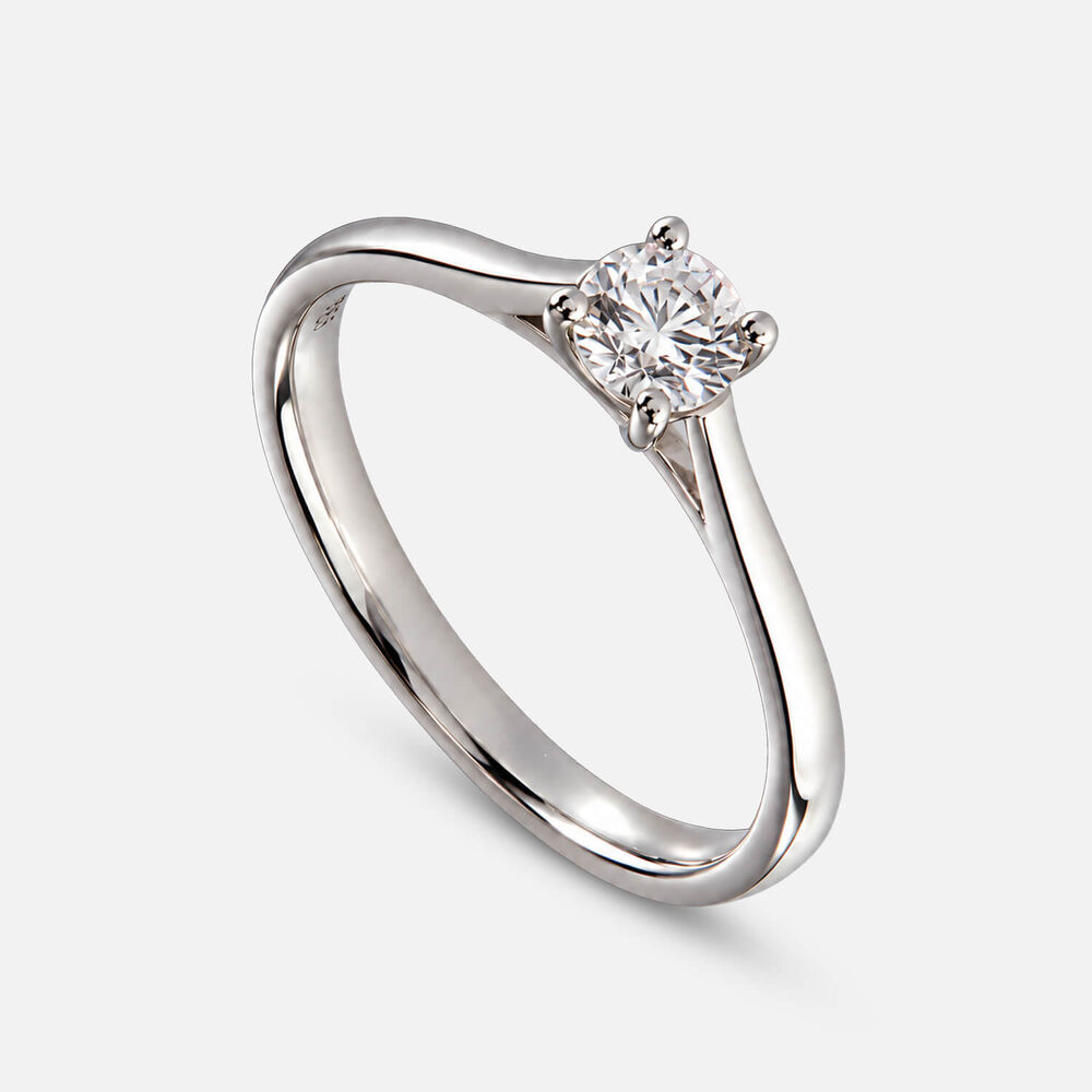 Classic Platinum 0.50ct Round Brilliant Diamond Four Claw Solitaire Ring
