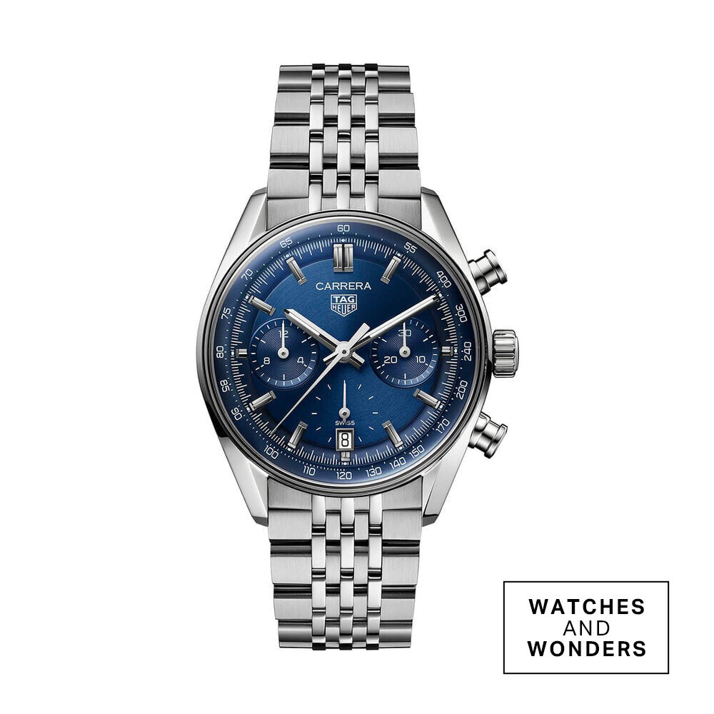 TAG Heuer Carrera Chronograph 39mm Blue Dial Steel Bracelet Watch