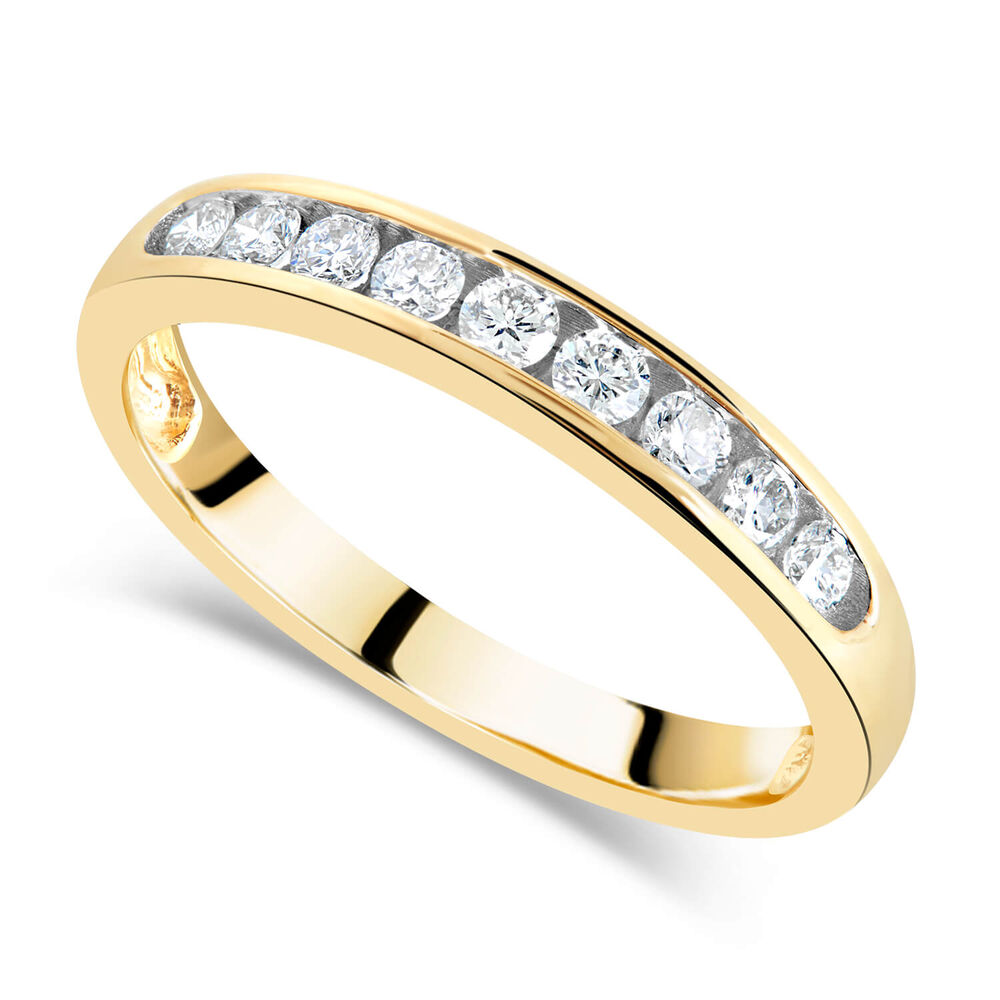 9ct Yellow Gold 0.33ct Diamond Channel Set Wedding Ring image number 0