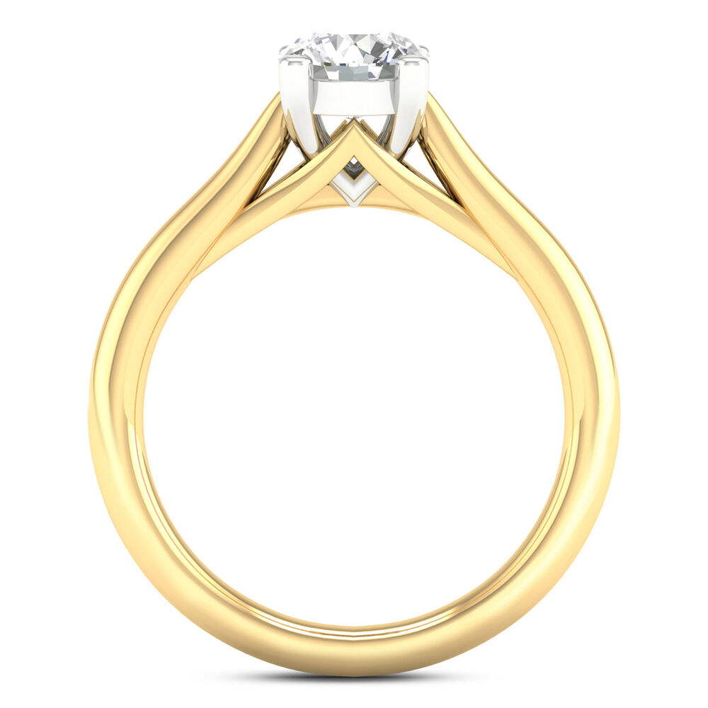 18ct Yellow Gold 1.00ct Round Diamond Orchid Setting Ring image number 2