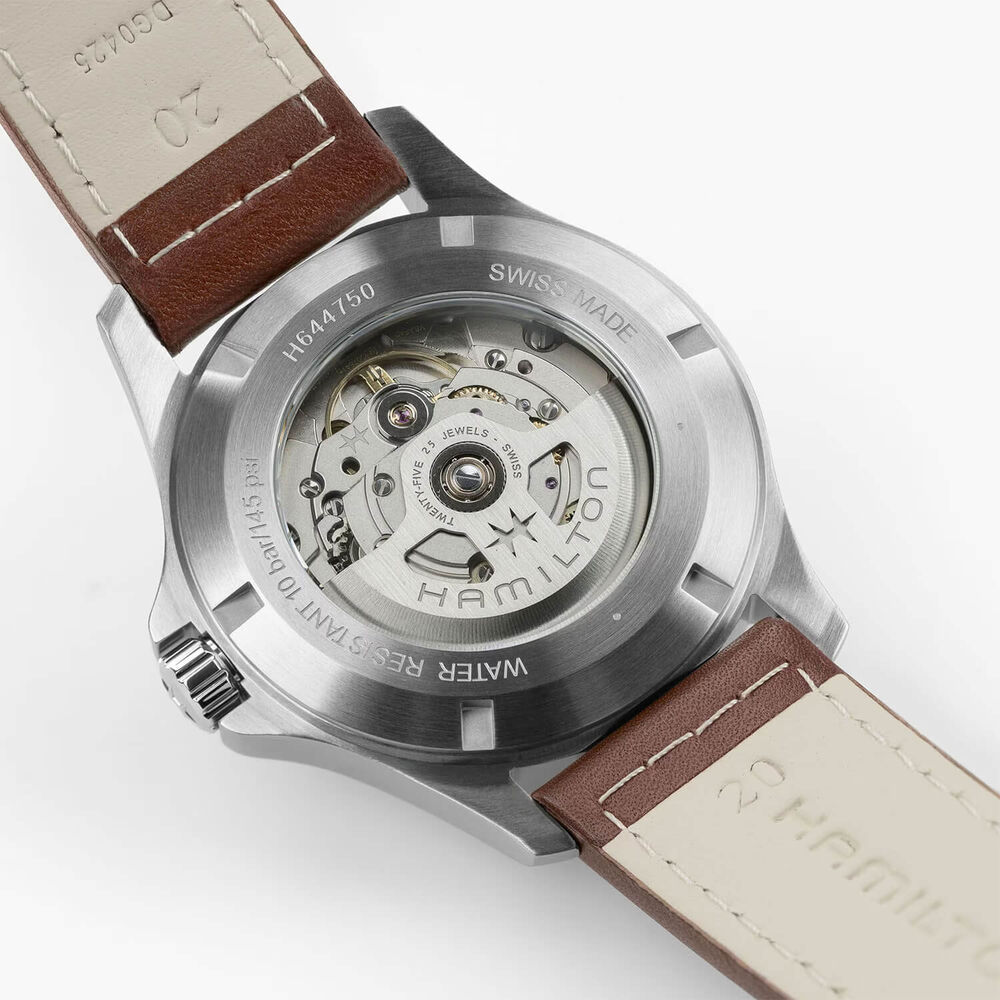 Hamilton Khaki Field King Day-Date 40mm Green Dial Brown Leather Strap Watch
