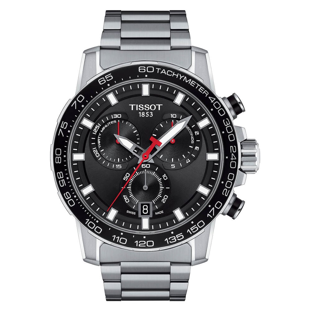Tissot Supersport Chrono 45mm Black Dial Chronograph Steel Bracelet Watch image number 0