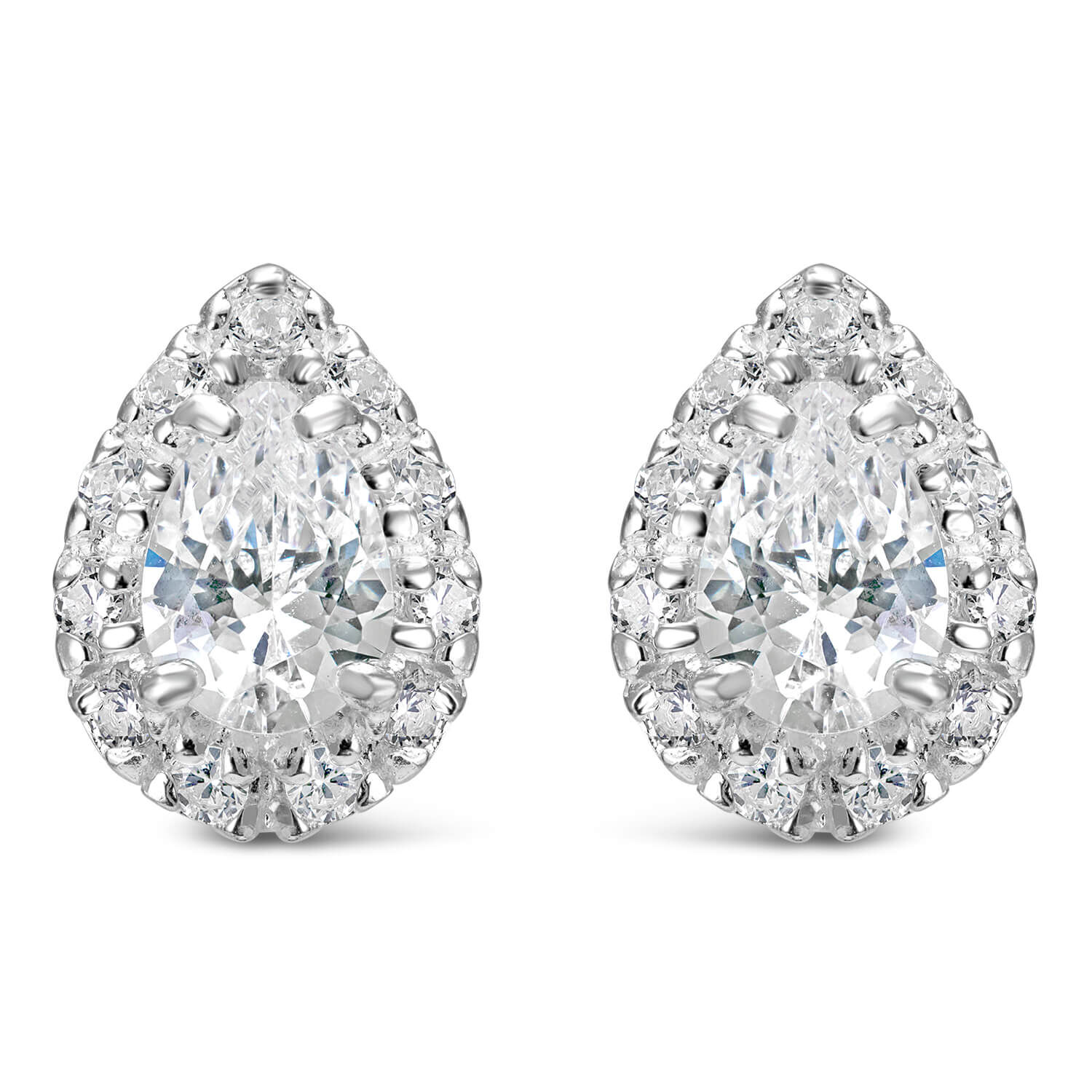 Sterling silver top cubic zirconia earrings