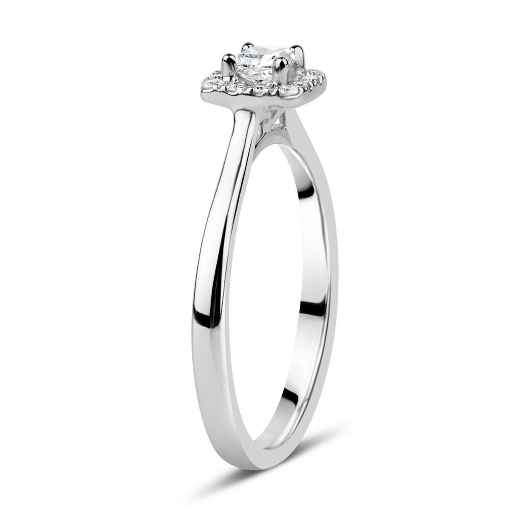 9ct White Gold 0.25ct Diamond Princess Cut Halo Ring image number 3