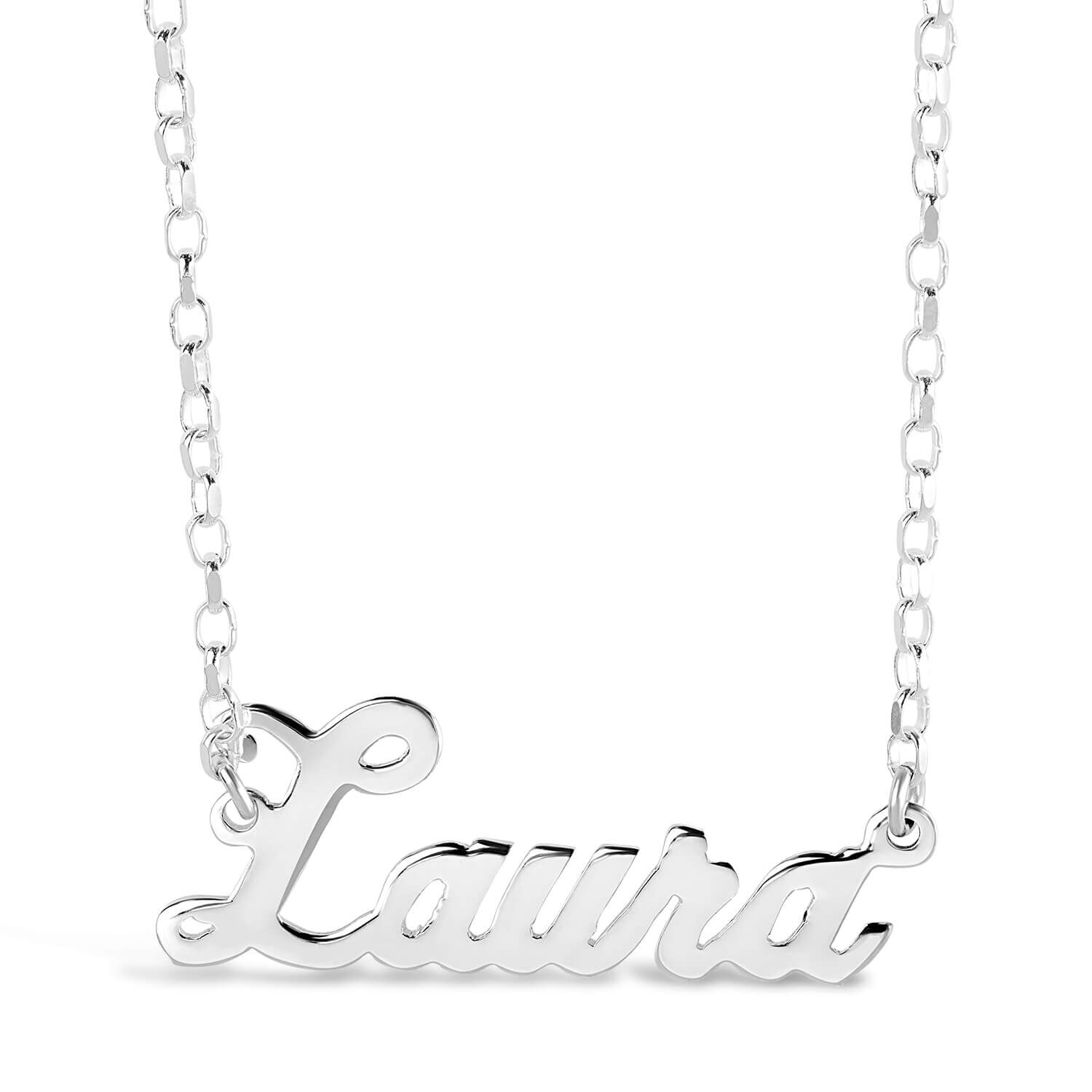 Silver name pendant best sale