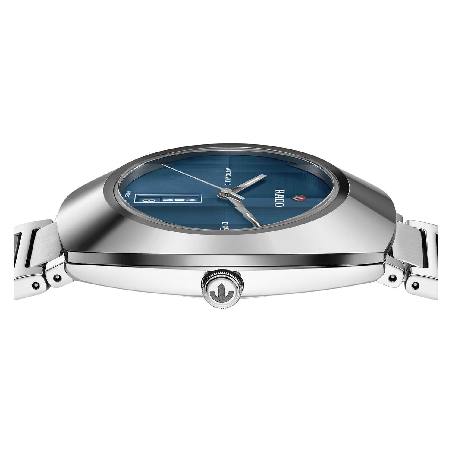 Rado DiaStar Brushed Blue Dial Steel Bracelet Watch