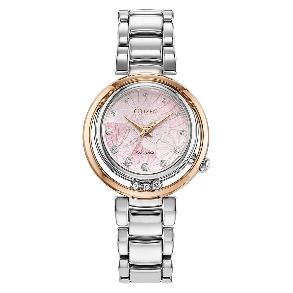 Citizen Eco-Drive L Arcly 30mm Pink MOP Dial Stainless Steel Bracelet Watch