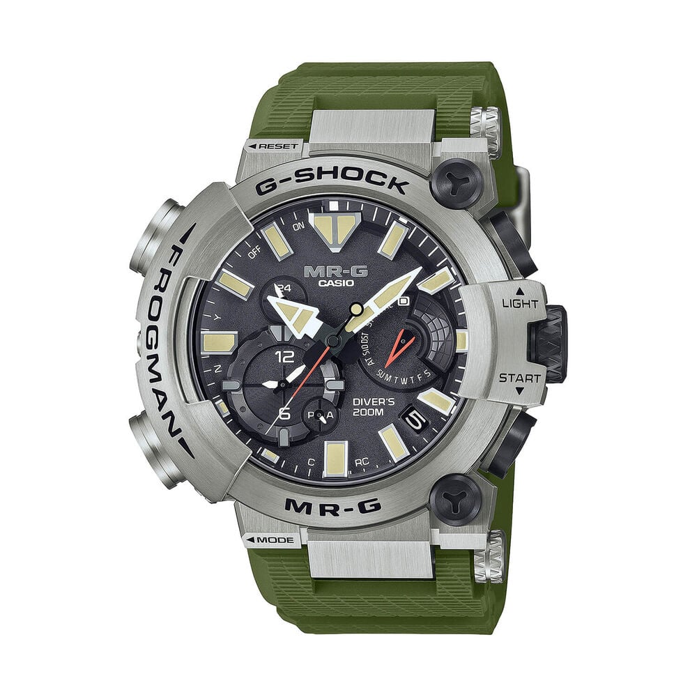 G-SHOCK MR-G 56mm Black Dial Green Resin Strap Watch image number 0