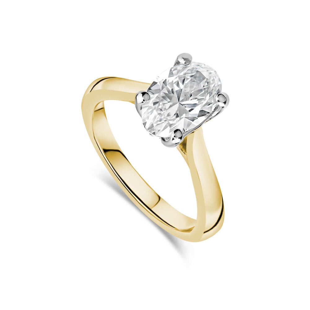 Born 18ct Yellow Gold 2.00ct Lab Grown Oval Solitaire Diamond Ring